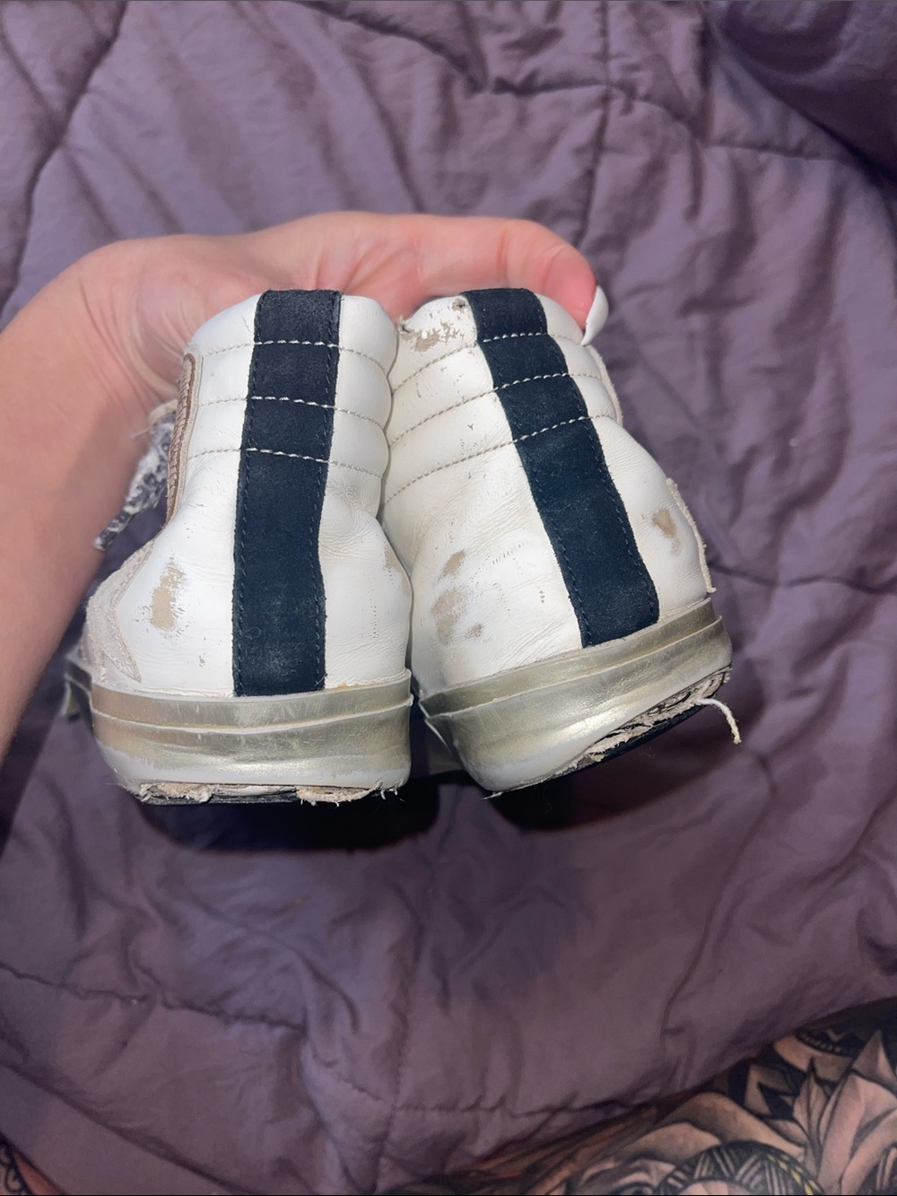 Golden Goose White High-Top Sneakers with Leopard-Print Laces - Picture 9 of 9